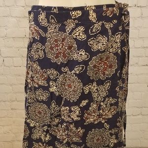 Vintage 1970s Block-print Wrap Skirt